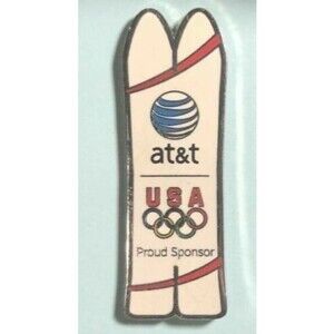 AT&T ,USA OLYMPIC SKI , Media sponsor, Skiing Pin